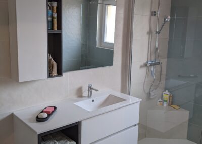 salle de douche moderne blanche